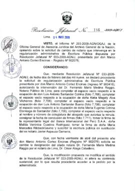 Resolución Jefatural N° 186-2009-AGN/J