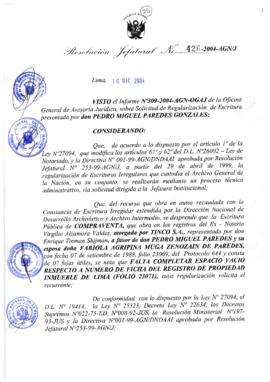 Resolución Jefatural N° 426-2004-AGN/J