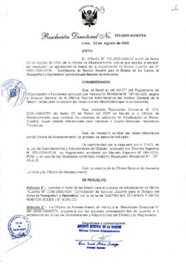 Resolución Directoral N° 053-2005-AGN/OTA