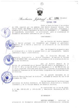 Resolución Jefatural N° 196-1998/AGN/J