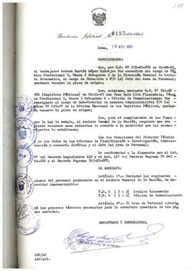 Resolución Jefatural N° 193-1983/AGN/J