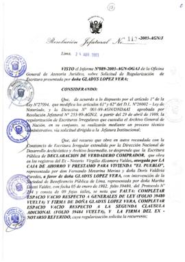 Resolución Jefatural N° 113-2003-AGN/J