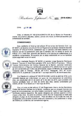 Resolución Jefatural N° 095-2018-AGN/J