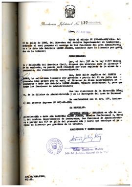 Resolución Jefatural N° 137-1986/AGN/J