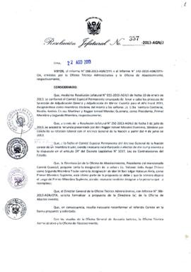 Resolución Jefatural N° 357-2013-AGN/J