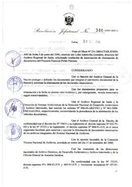 Resolución Jefatural N° 346-2000/AGN/J