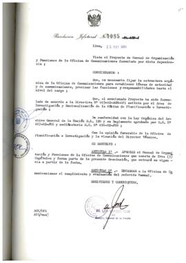 Resolución Jefatural N° 085-1984/AGN/J