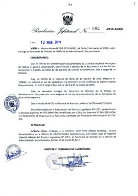 Resolución Jefatural N° 062-2015-AGN/J