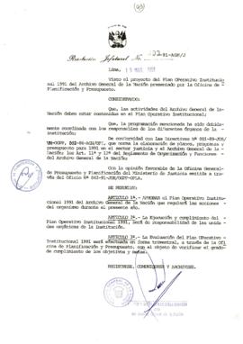 Resolución Jefatural N° 093-1991/AGN/J