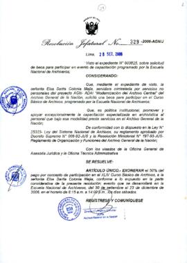 Resolución Jefatural N° 329-2006-AGN/J