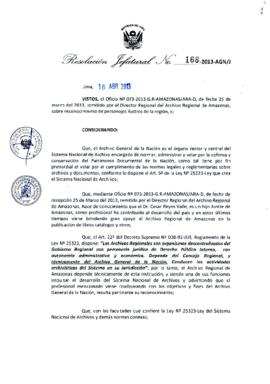 Resolución Jefatural N° 168-2013-AGN/J