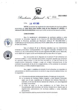 Resolución Jefatural N° 353-2013-AGN/J