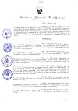 Resolución Jefatural N° 365-1999/AGN/J