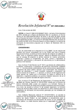 Resolución Jefatural N° 107-2020-AGN/J