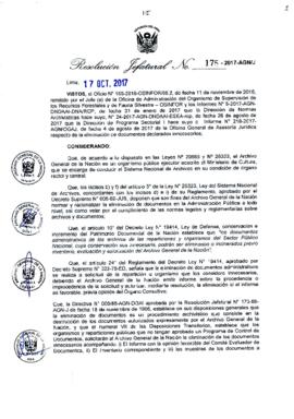 Resolución Jefatural N° 175-2017-AGN/J