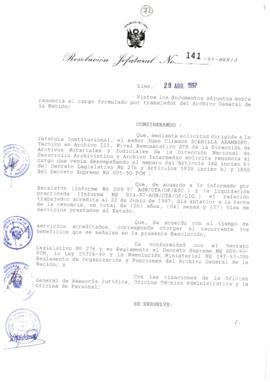 Resolución Jefatural N° 141-1997/AGN/J