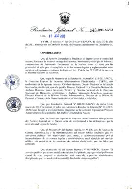 Resolución Jefatural N° 346-2013-AGN/J