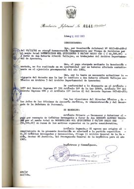 Resolución Jefatural N° 141-1983/AGN/J