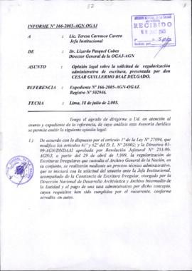 INFORME 166-2005-AGN-OGAJ