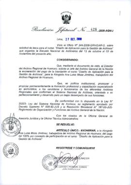 Resolución Jefatural N° 428-2008-AGN/J