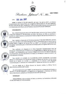 Resolución Jefatural N° 092-2017-AGN/J