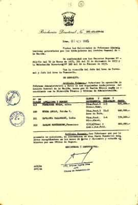 Resolución Directoral N° 105-85-AGN/OA