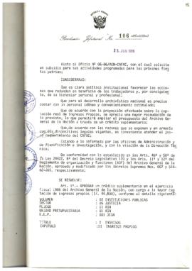 Resolución Jefatural N° 106-1986/AGN/J