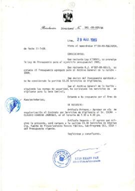 Resolución Directoral N° 045-89-AGN/OA