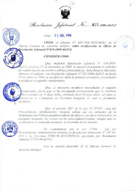 Resolución Jefatural N° 025-2006-AGN/J
