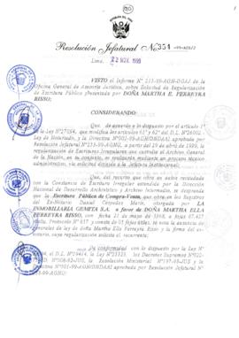 Resolución Jefatural N° 354-1999/AGN/J