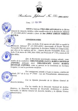 Resolución Jefatural N° 050-2004-AGN/J