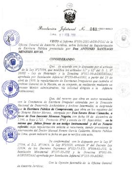 Resolución Jefatural N°040-2001/AGN/J