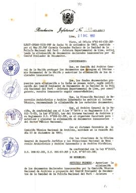 Resolución Jefatural N° 149-1993/AGN/J