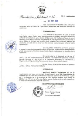 Resolución Jefatural N° 308-2005-AGN/J