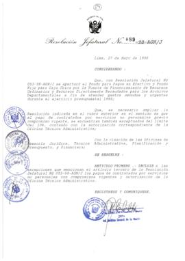 Resolución Jefatural N° 089-1998/AGN/J