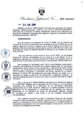 Resolución Jefatural N° 099-2018-AGN/J