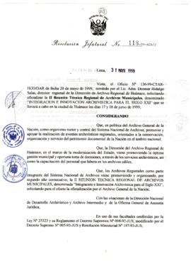 Resolución Jefatural N° 118-1999/AGN/J