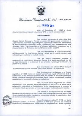 Resolución Directoral N° 058-2011-AGN/OTA