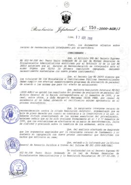 Resolución Jefatural N° 150-2000/AGN/J