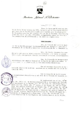 Resolución Jefatural N° 311-1991/AGN/J