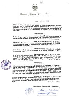 Resolución Jefatural N° 034-1990/AGN/J