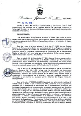 Resolución Jefatural N° 387-2012-AGN/J