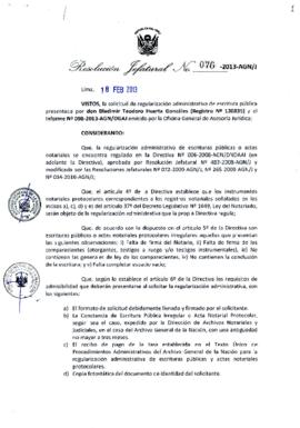 Resolución Jefatural N° 076-2013-AGN/J