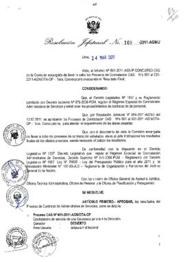 Resolución Jefatural N° 108-2011-AGN/J