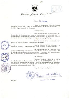 Resolución Jefatural N° 121-1988/AGN/J