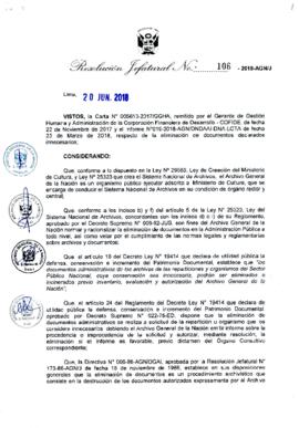 Resolución Jefatural N° 106-2018-AGN/J