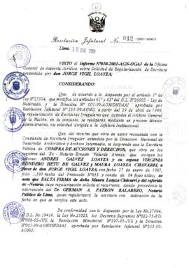 Resolución Jefatural N°012-2001/AGN/J