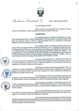 Resolución Directoral N° 024-2018-AGN/OTA