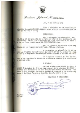 Resolución Jefatural N° 072-1982/AGN/J