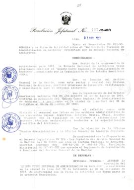 Resolución Jefatural N° 107-1993/AGN/J